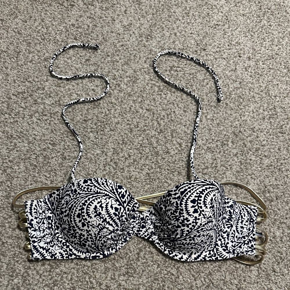 NWOT Aerie Black and White Patterned Convertible Strapless Bikini Top